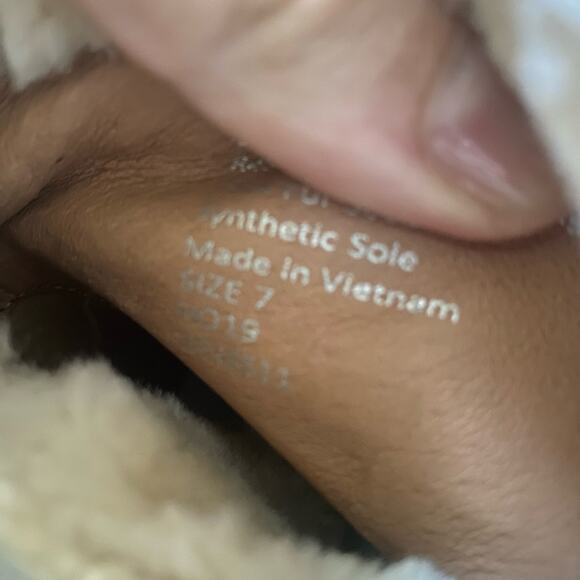 Madewell Boots Lace Up Suede Shearling Winter Combat Chunky Lug Sole Brown Cream - Picture 8 of 11